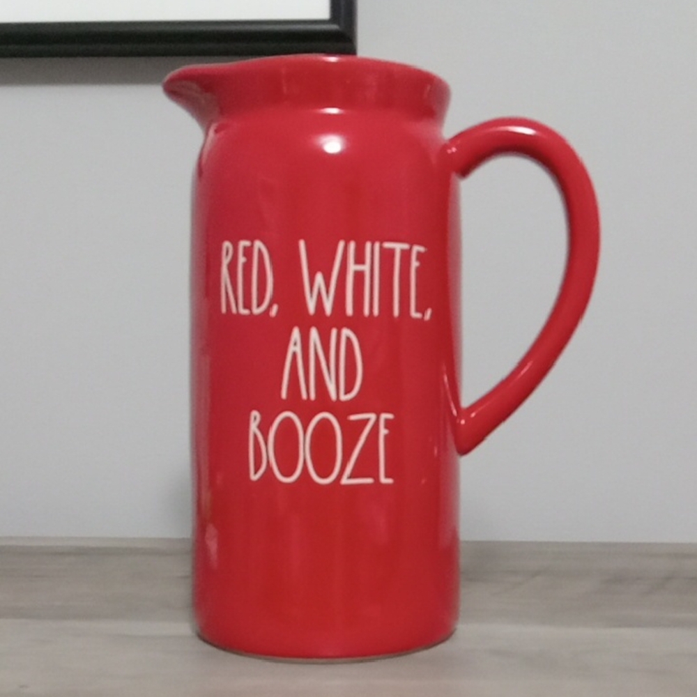 Rae Dunn Artisan Collection Red Ceramic Pitcher New
